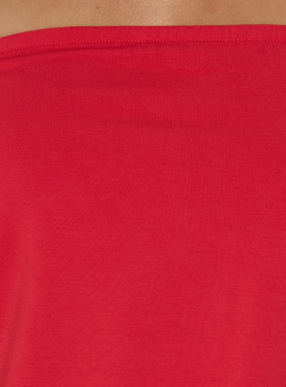 Wryn Strapless Blouson Tie Detail Top Red
