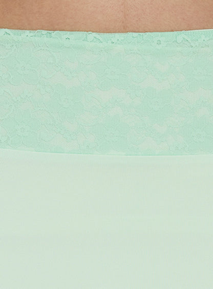 Natabelle Lace Detail Midi Skirt Mint