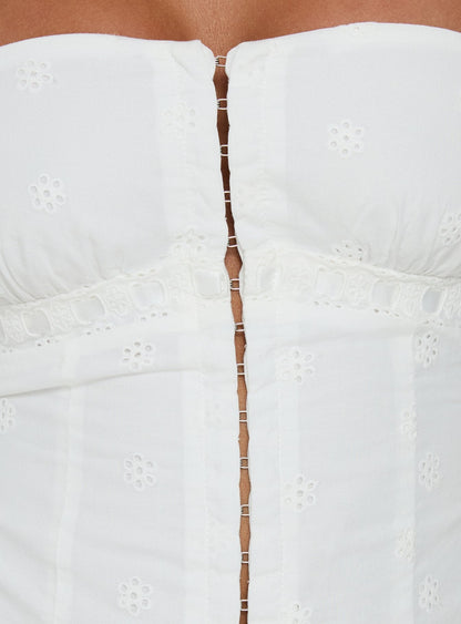 Speechless Lace Trim Strapless Top White