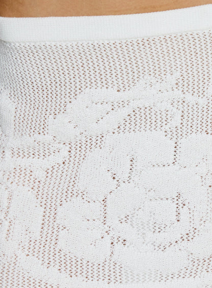 Roziana Crochet Mini Skirt White