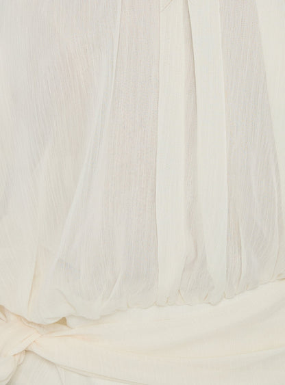 Faythe High Neck Tie Top Cream