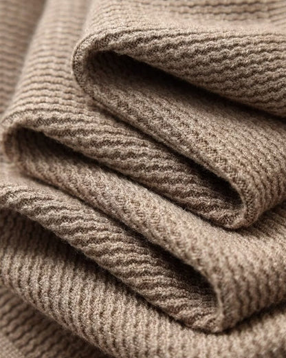 Textured Knit Polo Sweater - Dalm Fashion