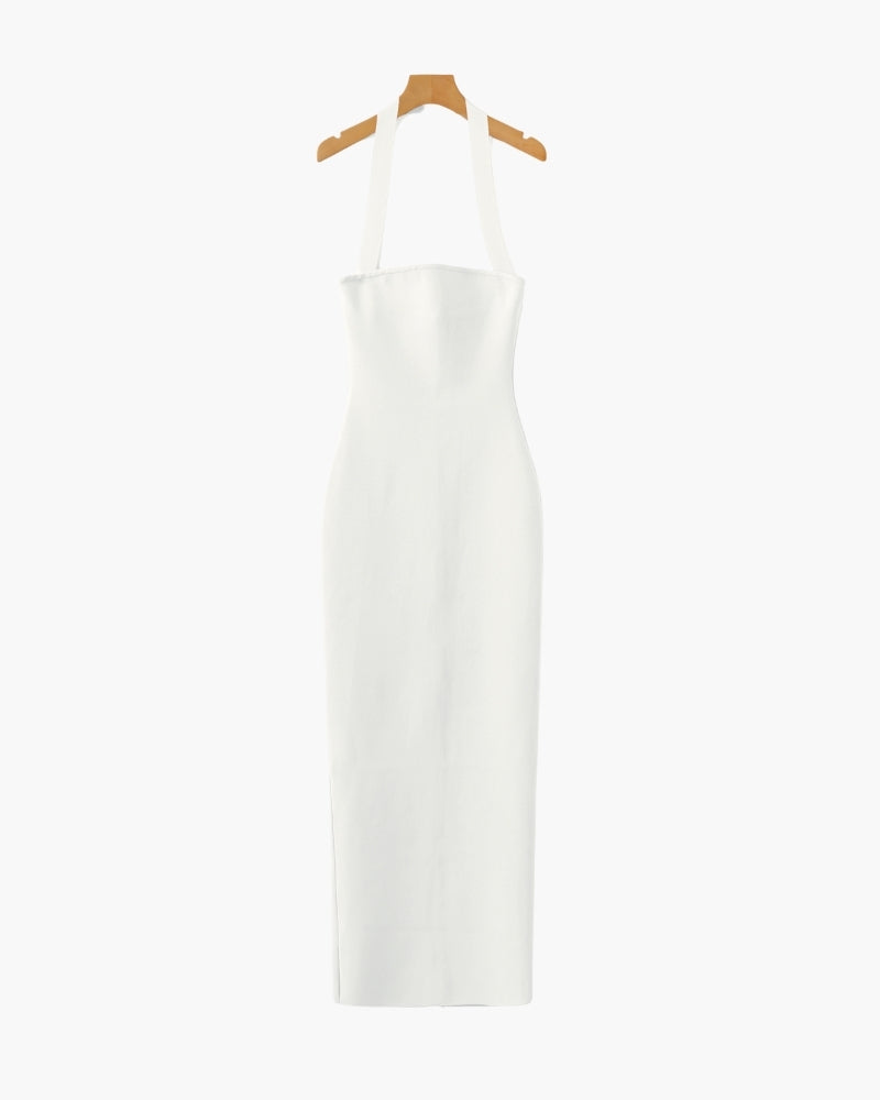 Women's Halter Neck Slim-Fit Maxi Dress - Dalm Fashion