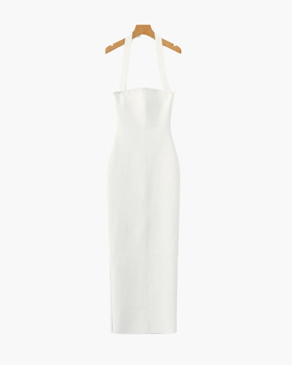 Women's Halter Neck Slim-Fit Maxi Dress - Dalm Fashion