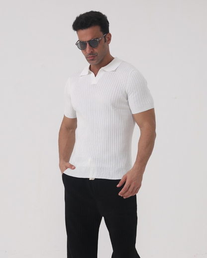 Florence - Ribbed Cotton Polo - Dalm Fashion