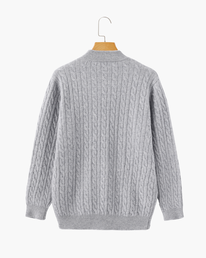 100% Cashmere Woven Half Zip - Dalm Fashion