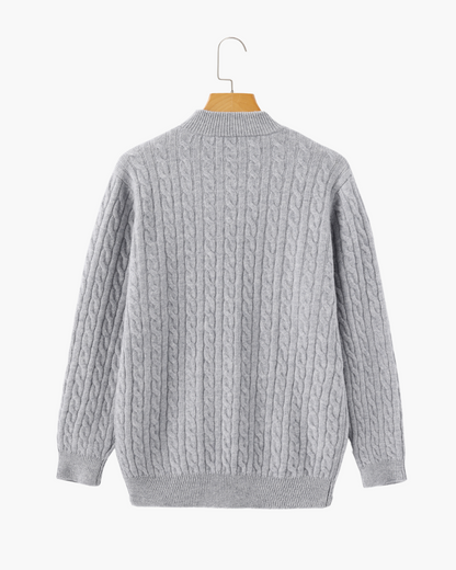 100% Cashmere Woven Half Zip - Dalm Fashion