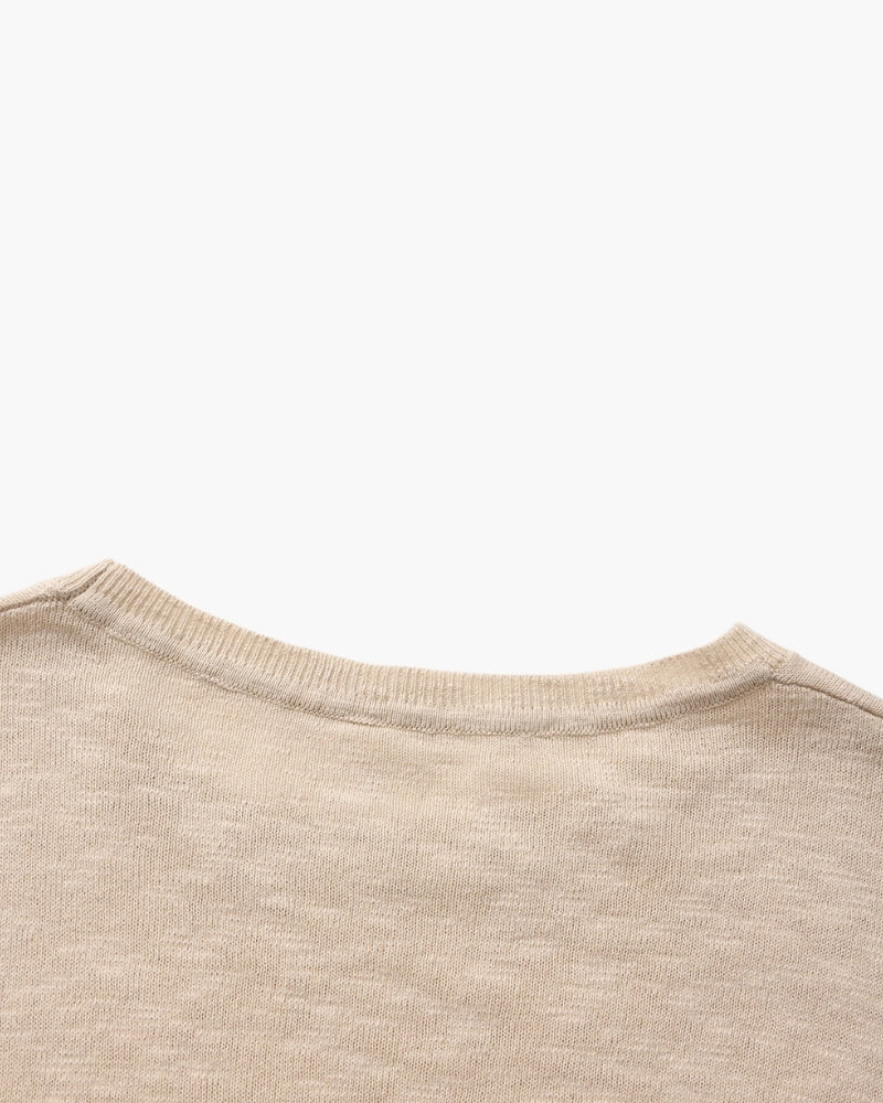 Linen Cotton Essential Crewneck - Dalm Fashion