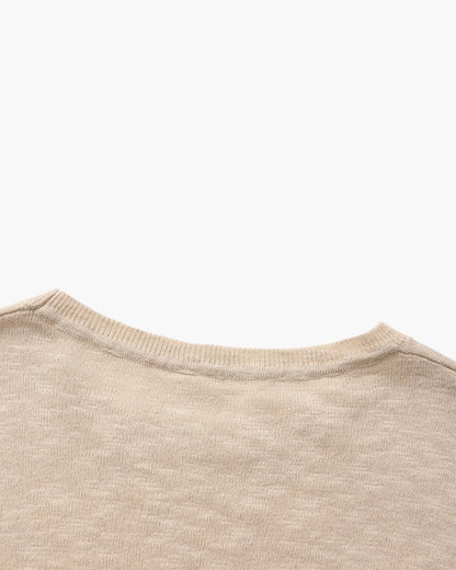 Linen Cotton Essential Crewneck - Dalm Fashion
