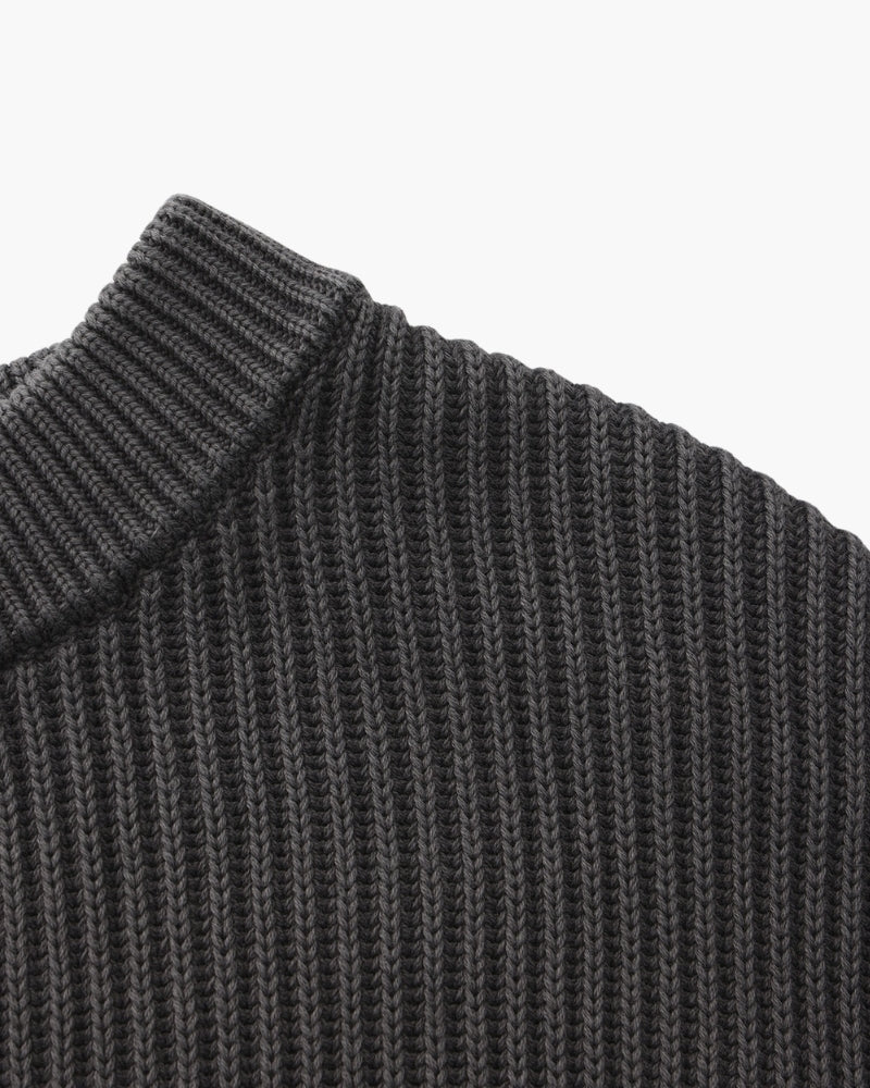 Rib Knit Crewneck - Dalm Fashion
