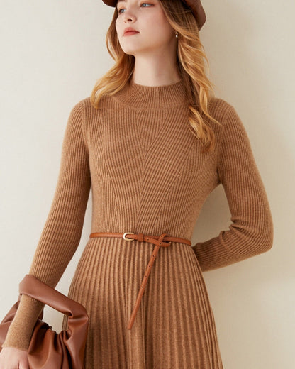 Pure Cashmere Flare Dress - Dalm Fashion
