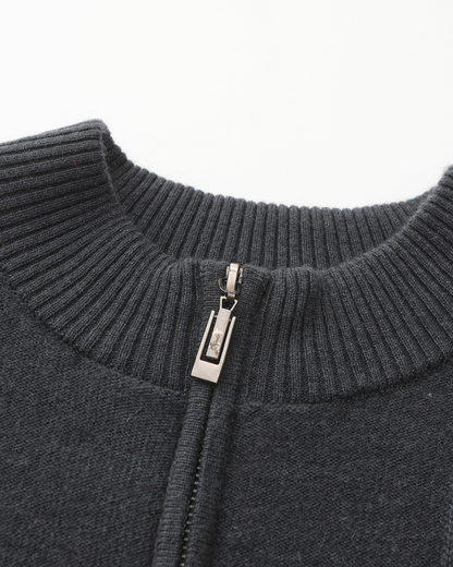 100% Cashmere Ribbed Half Zip - Dalm Fashion