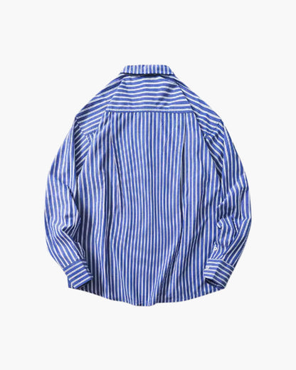 Oversized Striped Shirt - Dalm Fashion
