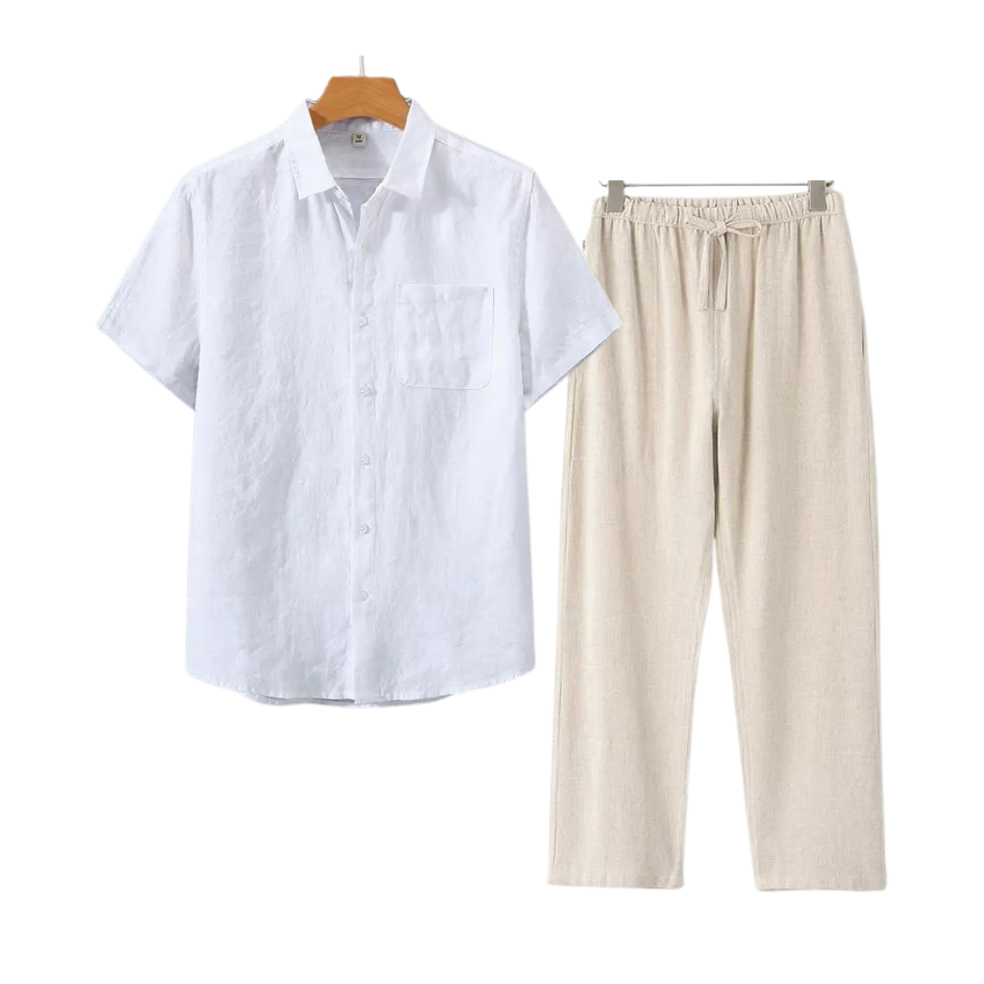 TheighT Linen Set (Short) - Dalm Fashion