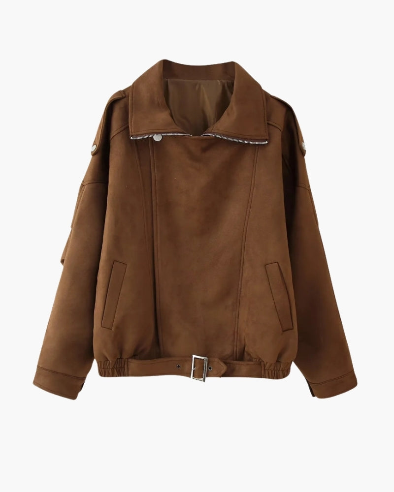 Vintage Suede Drape Jacket - Dalm Fashion
