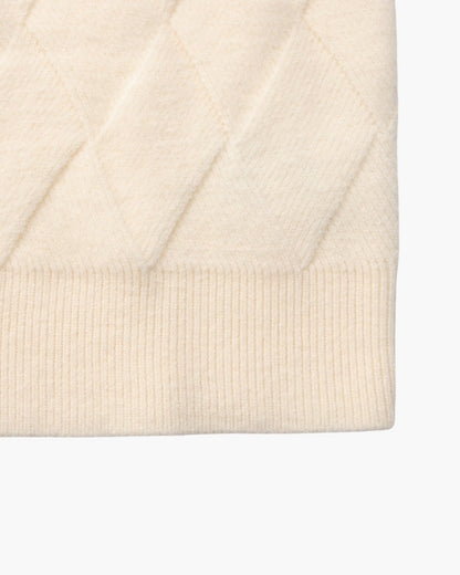Diamond Knit Crewneck Sweater - Dalm Fashion