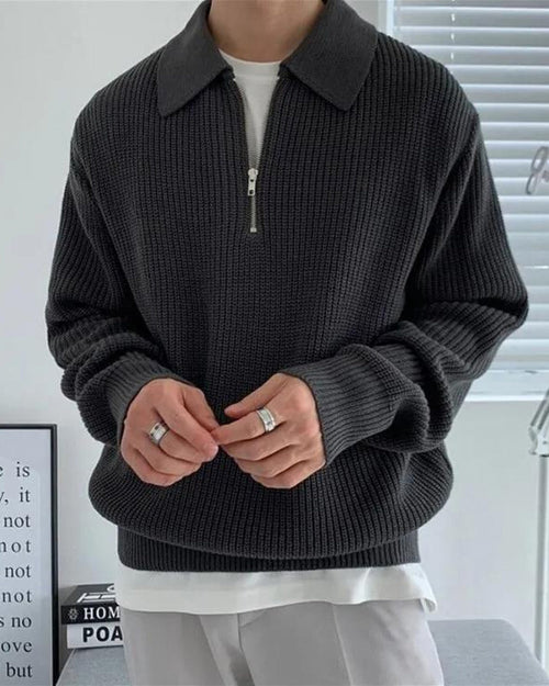 Cesare Half Zip Sweater - Dalm Fashion