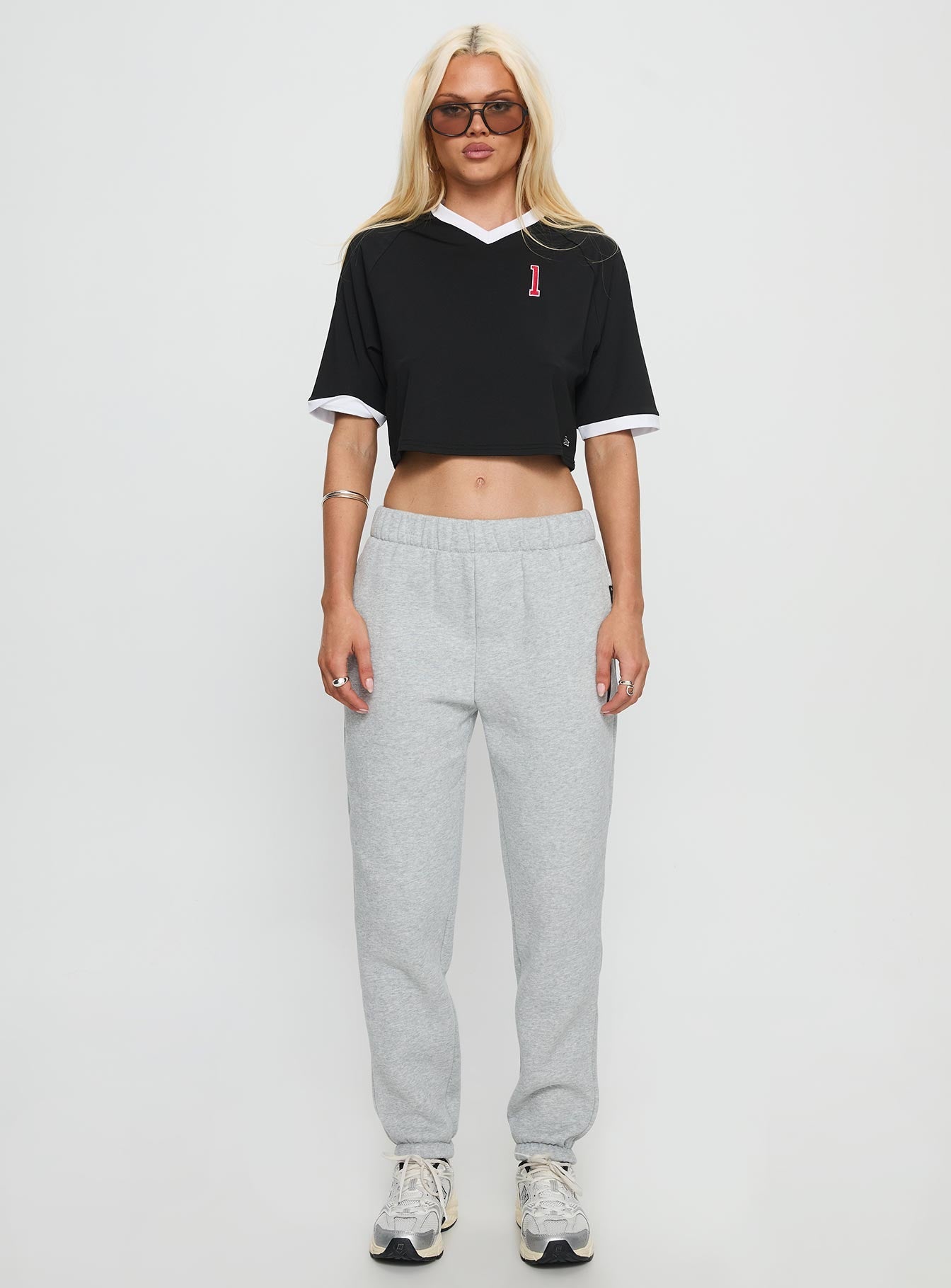 Ohio State Cropped Soccer Jersey Tee Black