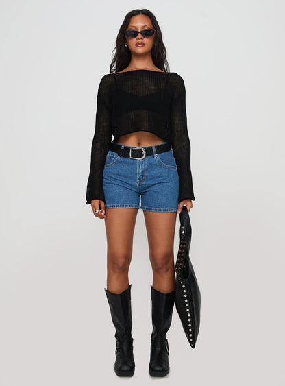 Saldana Shorts Mid Blue Denim