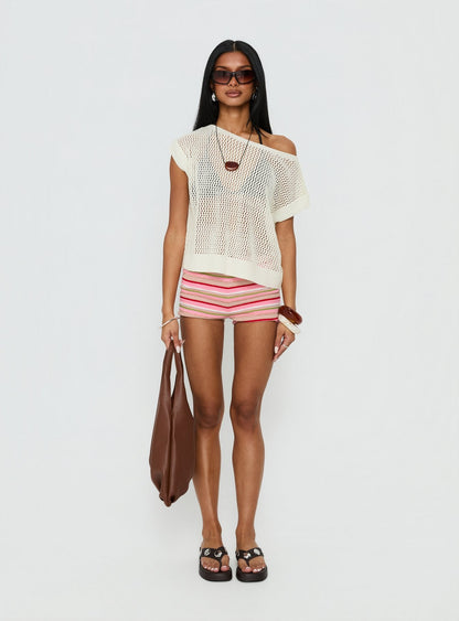 Selinah Terry Towelling Micro Shorts Pink Multi