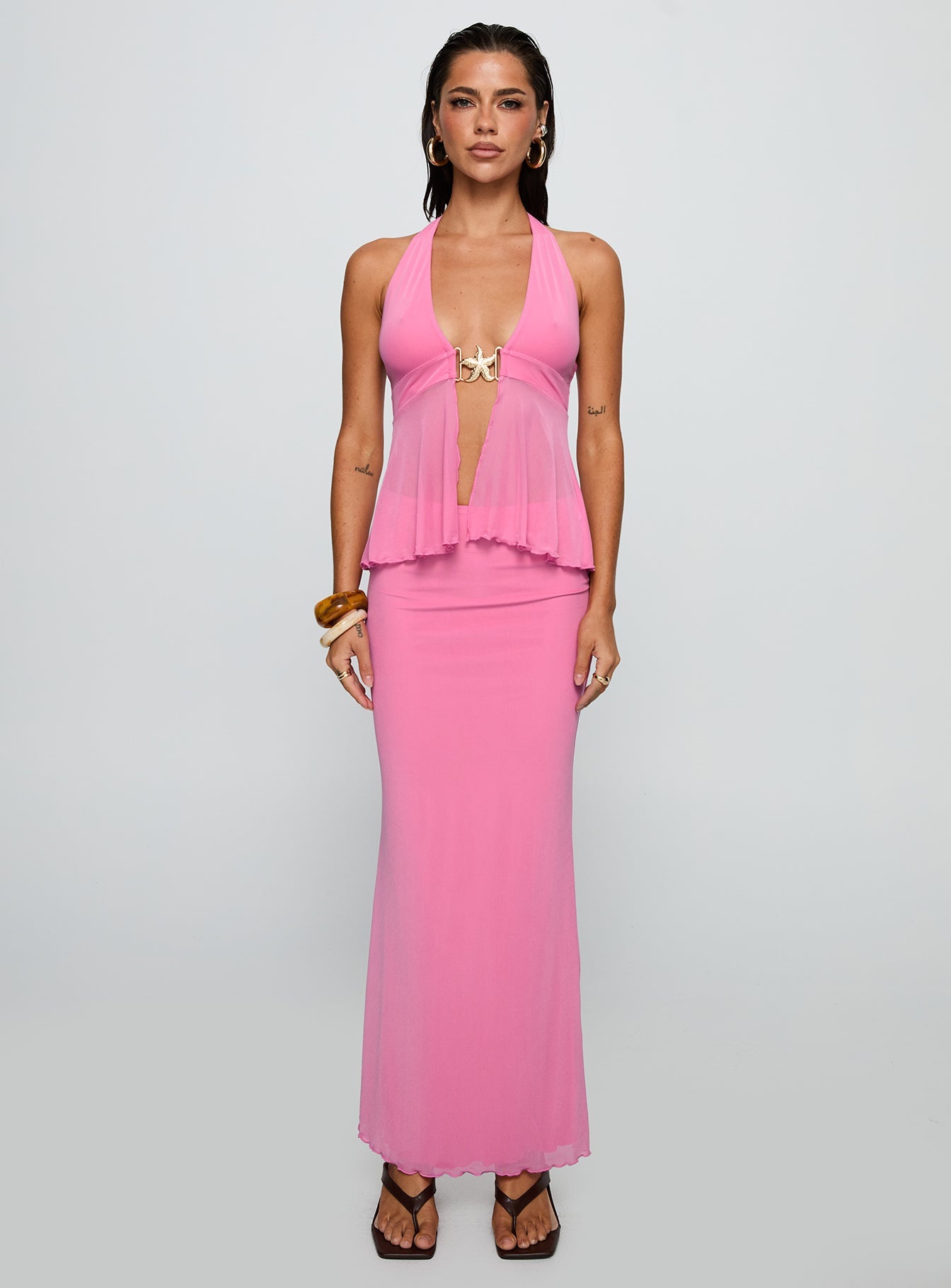 Electrified Hardware Detail Top Pink