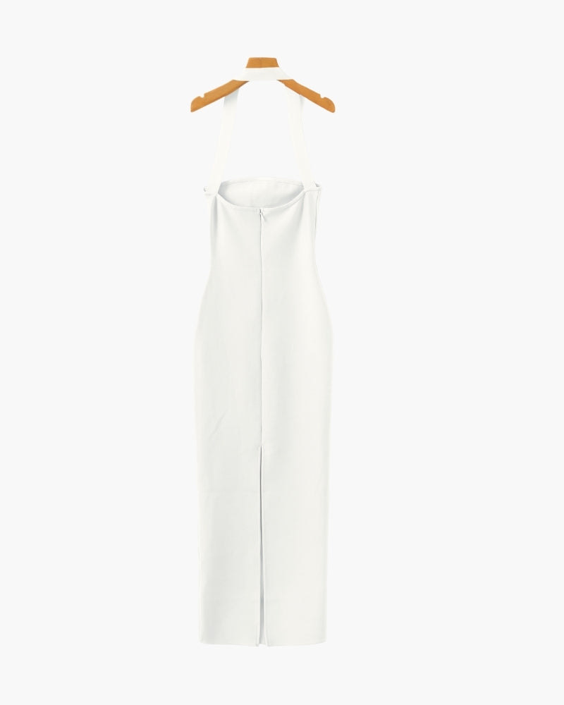 Women's Halter Neck Slim-Fit Maxi Dress - Dalm Fashion