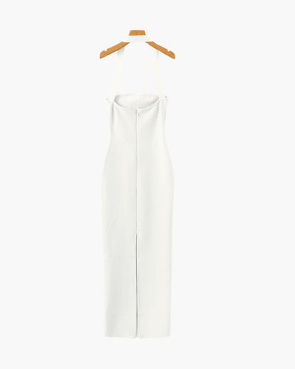 Women's Halter Neck Slim-Fit Maxi Dress - Dalm Fashion