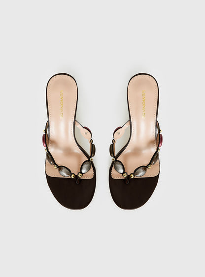 Nina Bead Heels Chocolate