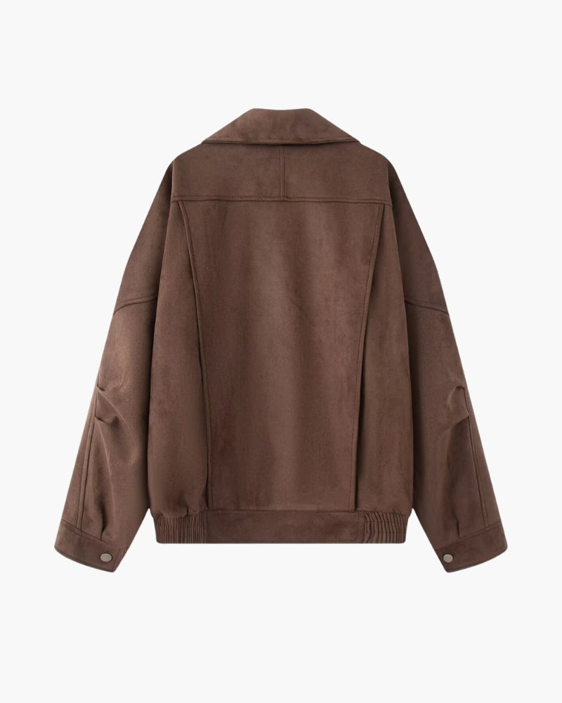 Vintage Suede Drape Jacket - Dalm Fashion