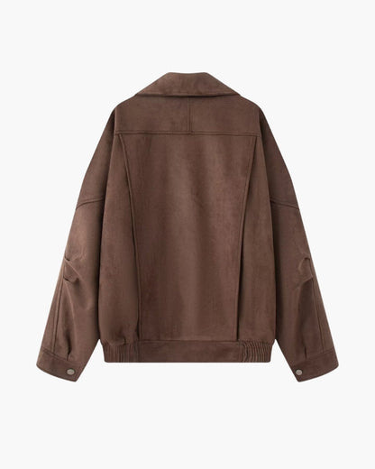 Vintage Suede Drape Jacket - Dalm Fashion