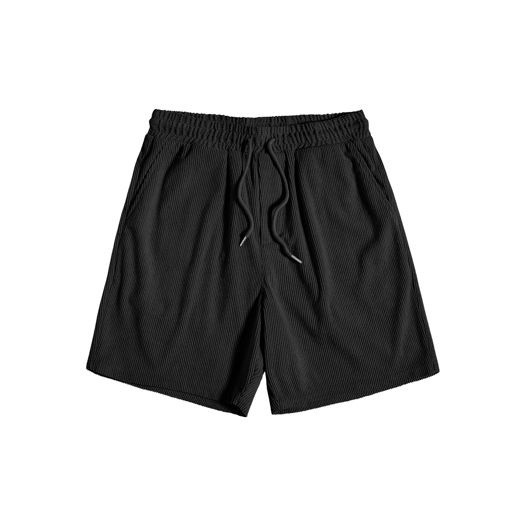 Short-Sleeved Corduroy Button Up Shirt & Shorts - Dalm Fashion