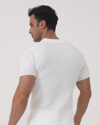 Florence - Ribbed Cotton Polo - Dalm Fashion