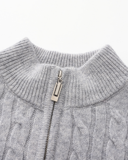 100% Cashmere Woven Half Zip - Dalm Fashion