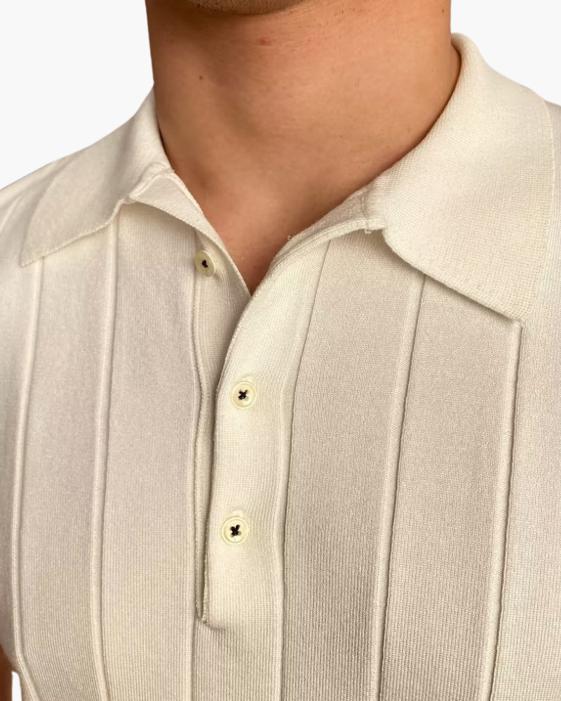 Cannes Ribbed Cotton Polo - Dalm Fashion