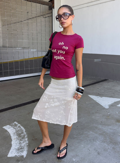 Heart Stealer Sheer Sequin Midi Skirt White