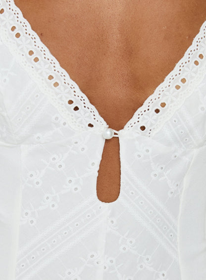 Nerisse Keyhole Bodysuit White