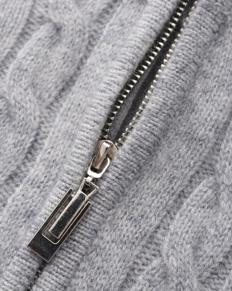 100% Cashmere Woven Half Zip - Dalm Fashion