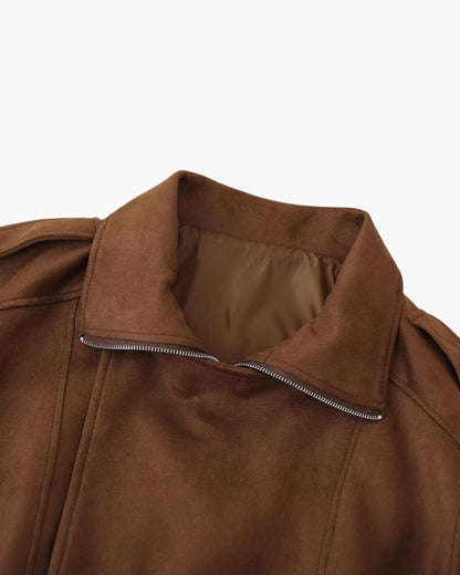 Vintage Suede Drape Jacket - Dalm Fashion