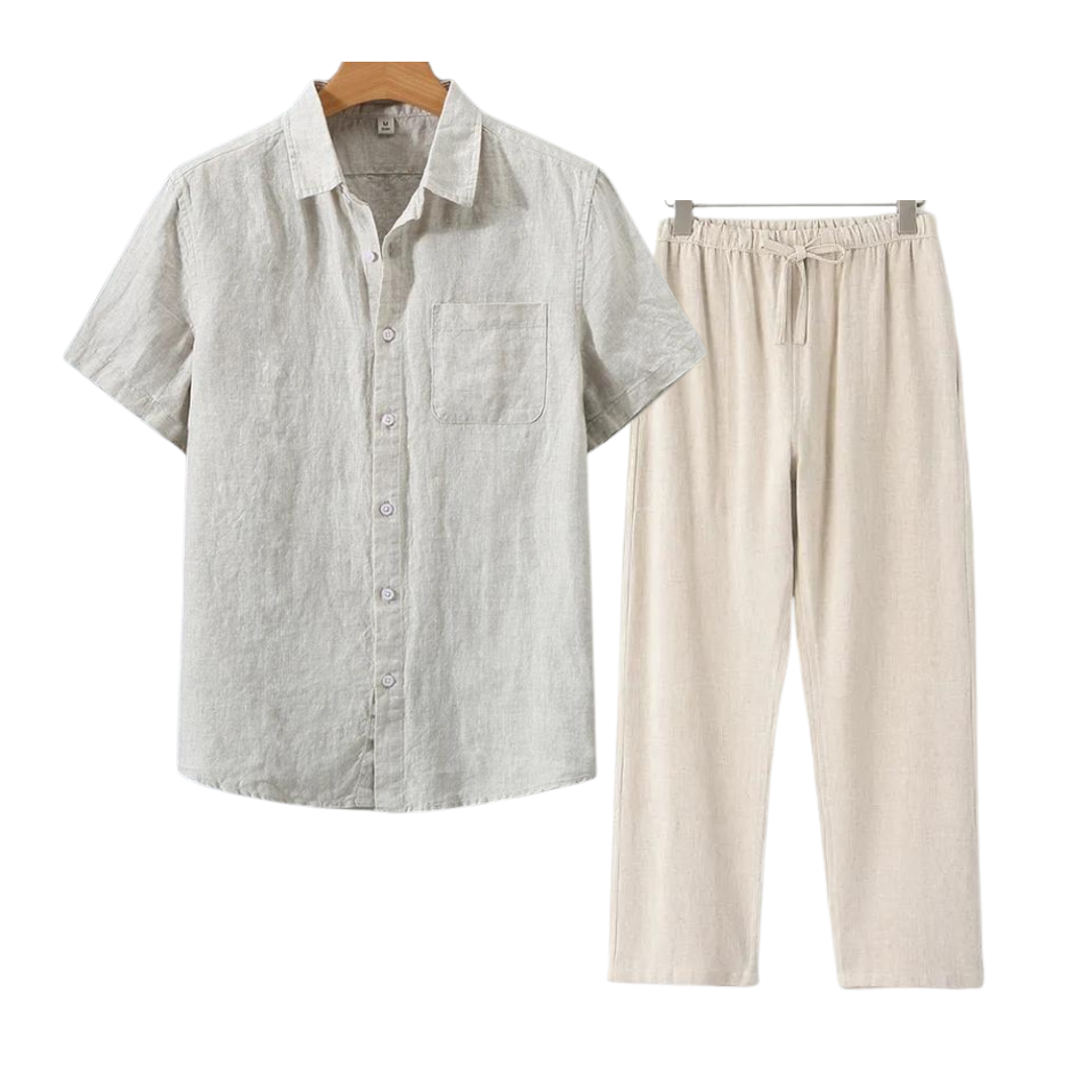 TheighT Linen Set (Short) - Dalm Fashion