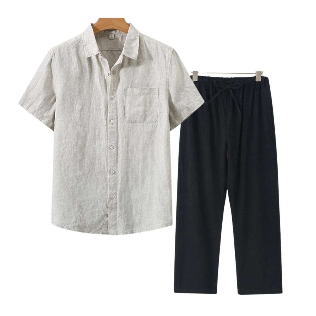 TheighT Linen Set (Short) - Dalm Fashion