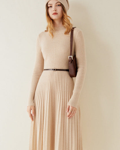 Pure Cashmere Flare Dress - Dalm Fashion