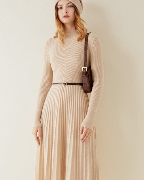 Pure Cashmere Flare Dress - Dalm Fashion
