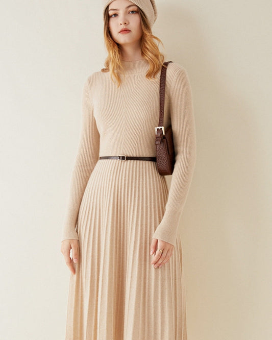 Pure Cashmere Flare Dress - Dalm Fashion
