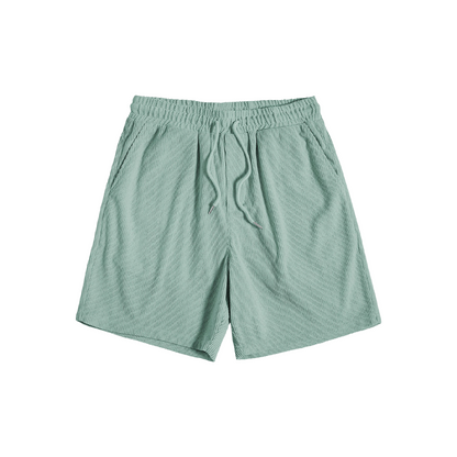 Short-Sleeved Corduroy Button Up Shirt & Shorts - Dalm Fashion
