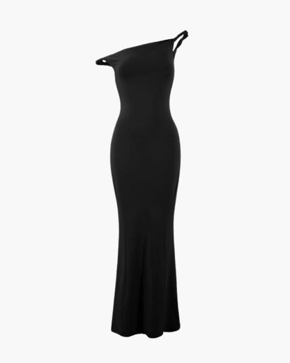 One-Shoulder Bodycon Long Dress - Dalm Fashion