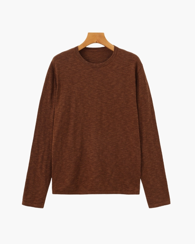 Linen Cotton Essential Crewneck - Dalm Fashion