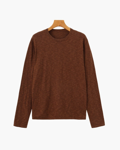 Linen Cotton Essential Crewneck - Dalm Fashion