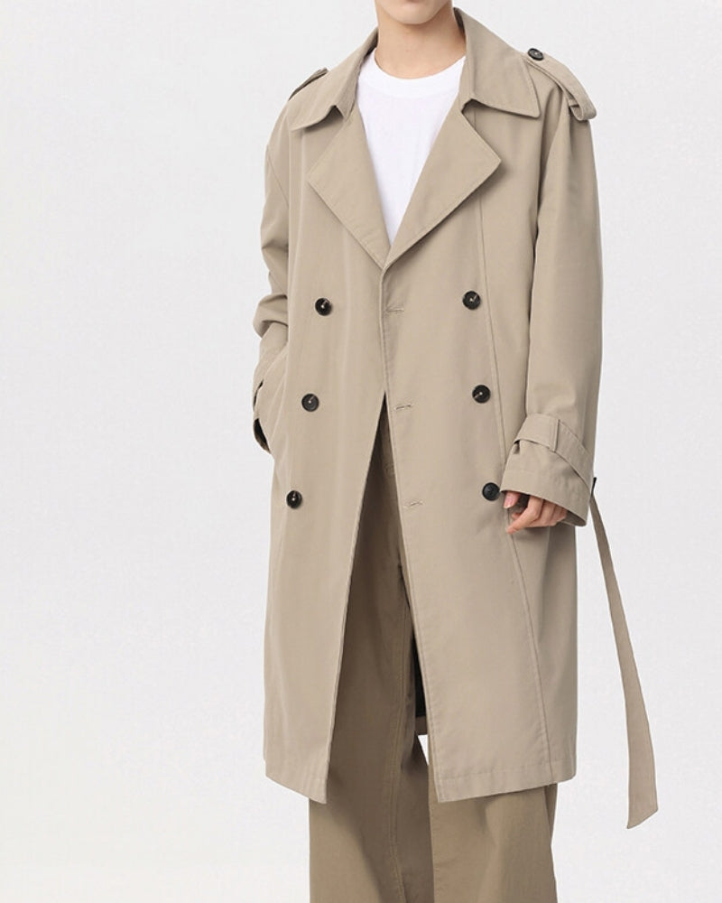 Classic Double-Breasted Trench Coat - Dalm Fashion