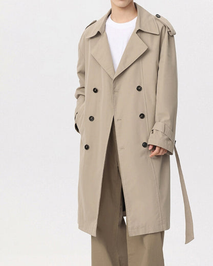 Classic Double-Breasted Trench Coat - Dalm Fashion
