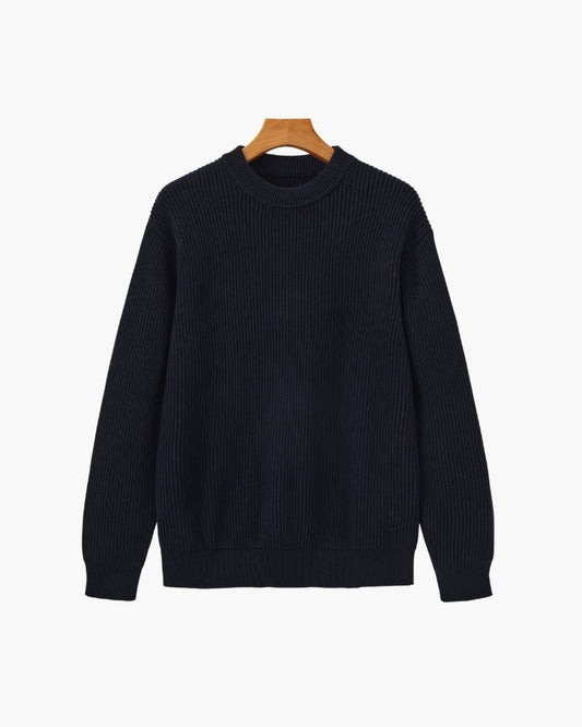 Rib Knit Crewneck - Dalm Fashion